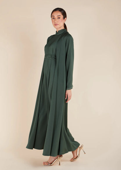 Abaya ouverte à double coupe