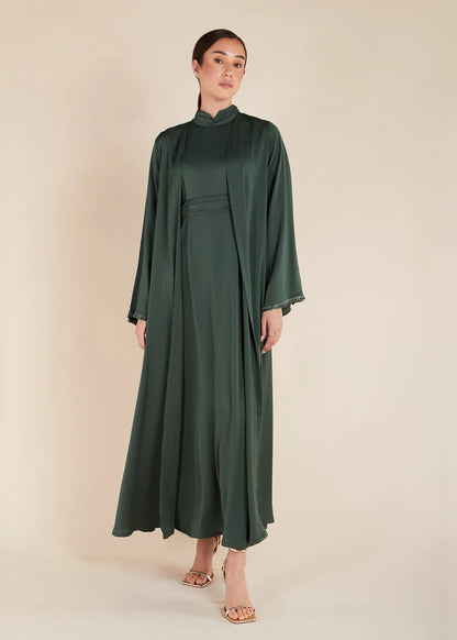 Abaya ouverte à double coupe