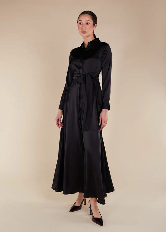 Robe chemise satin